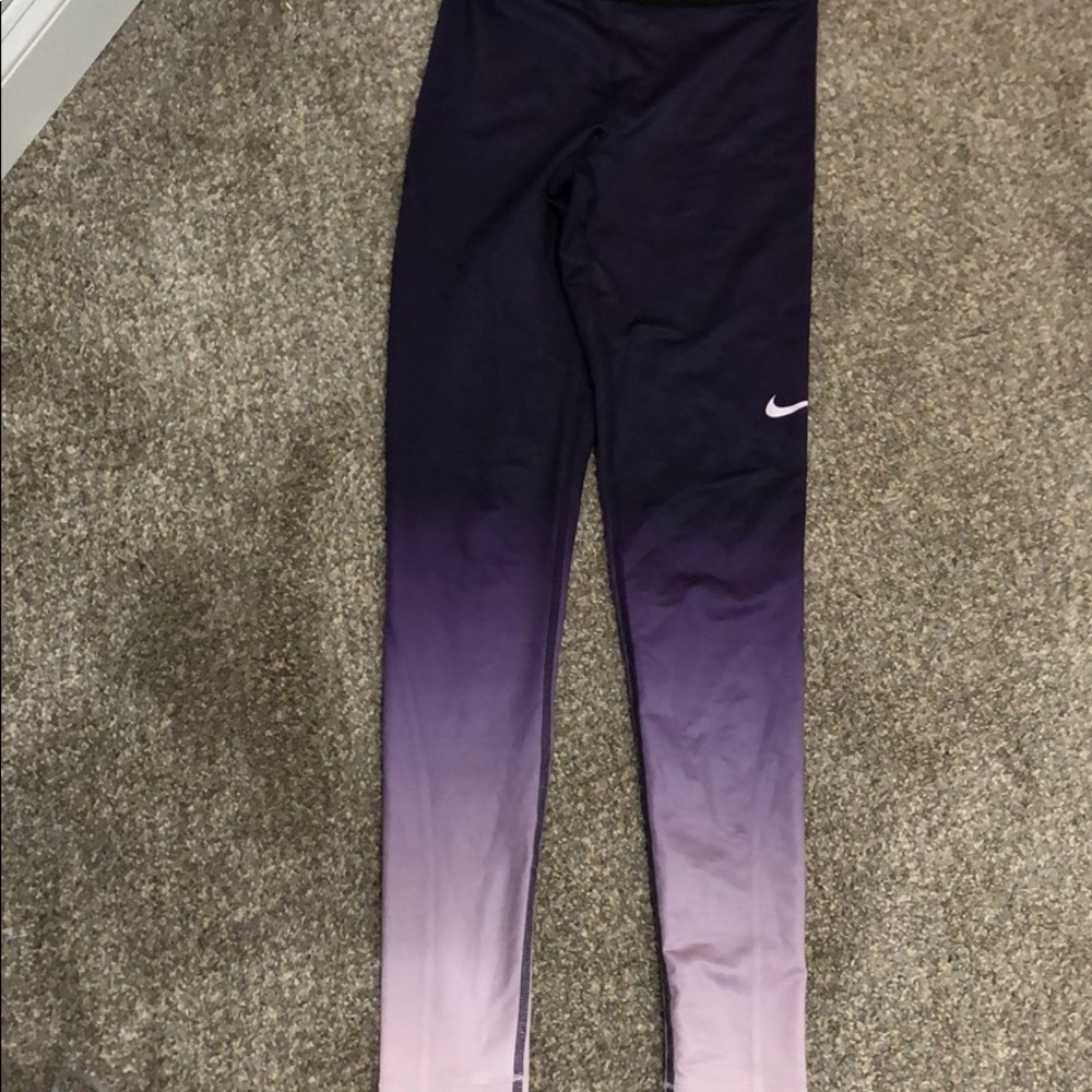 purple ombré nike pro leggings